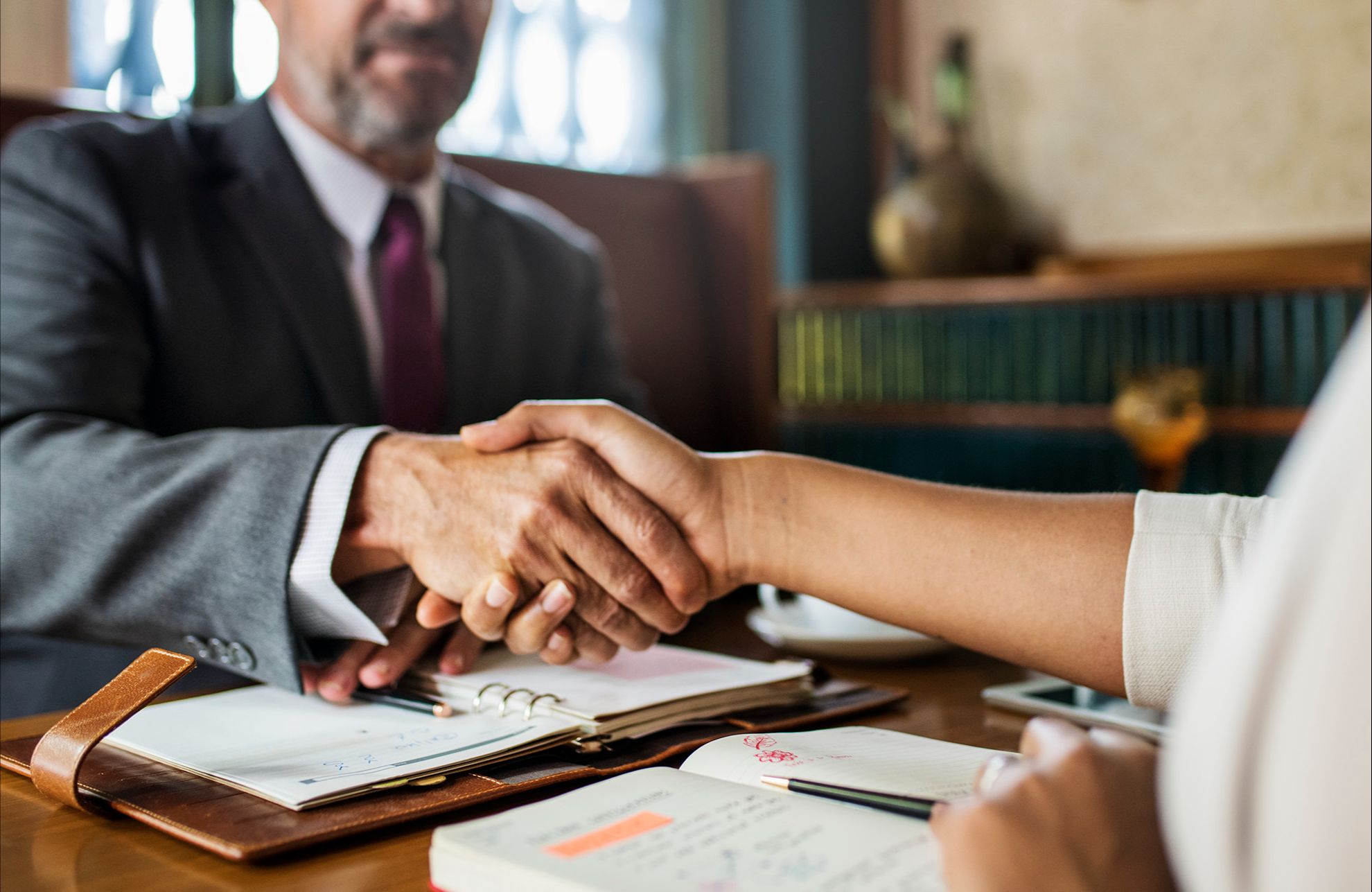 Senior Partner Legal Consultation Handshake